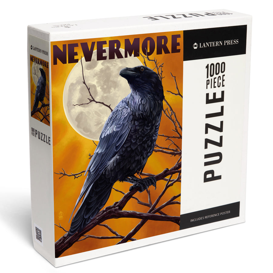 Nevermore, Raven and Moon, Jigsaw Puzzle Puzzle Lantern Press 