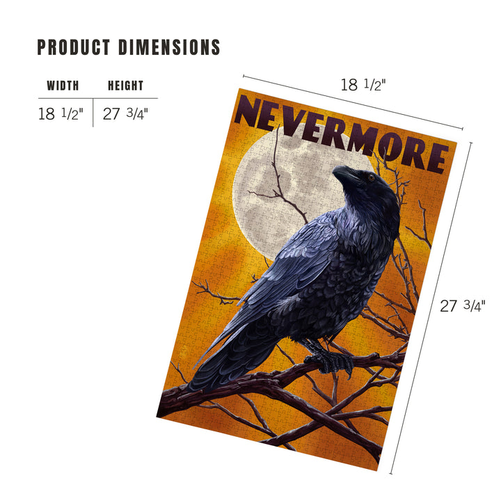 Nevermore, Raven and Moon, Jigsaw Puzzle Puzzle Lantern Press 
