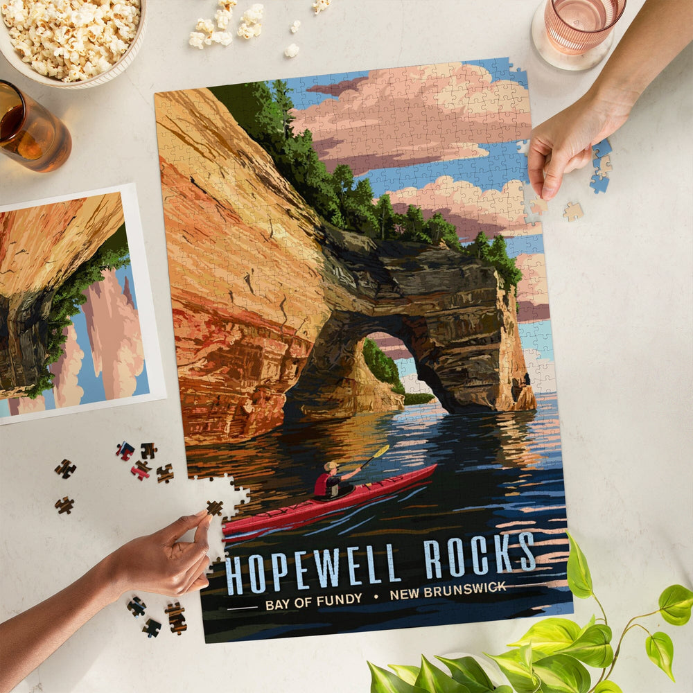 New Brunswick, Canada, Hopewell Rocks, Jigsaw Puzzle Puzzle Lantern Press 