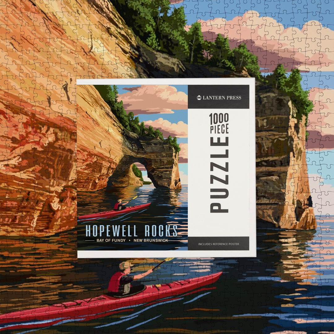 New Brunswick, Canada, Hopewell Rocks, Jigsaw Puzzle Puzzle Lantern Press 