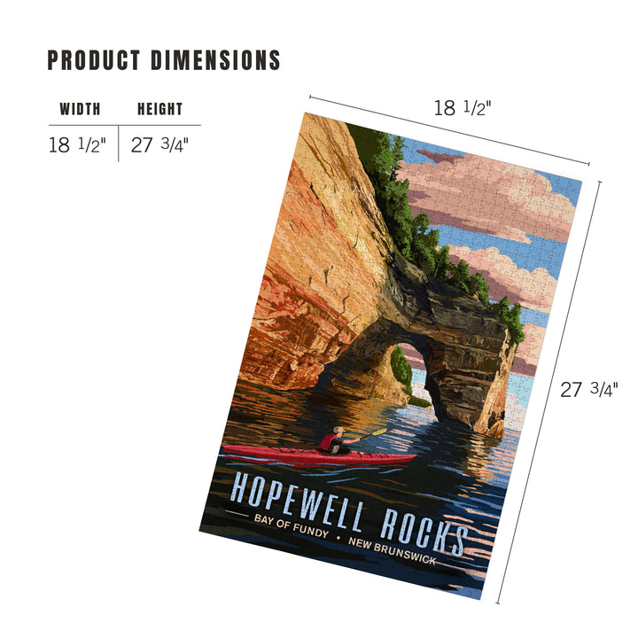 New Brunswick, Canada, Hopewell Rocks, Jigsaw Puzzle Puzzle Lantern Press 