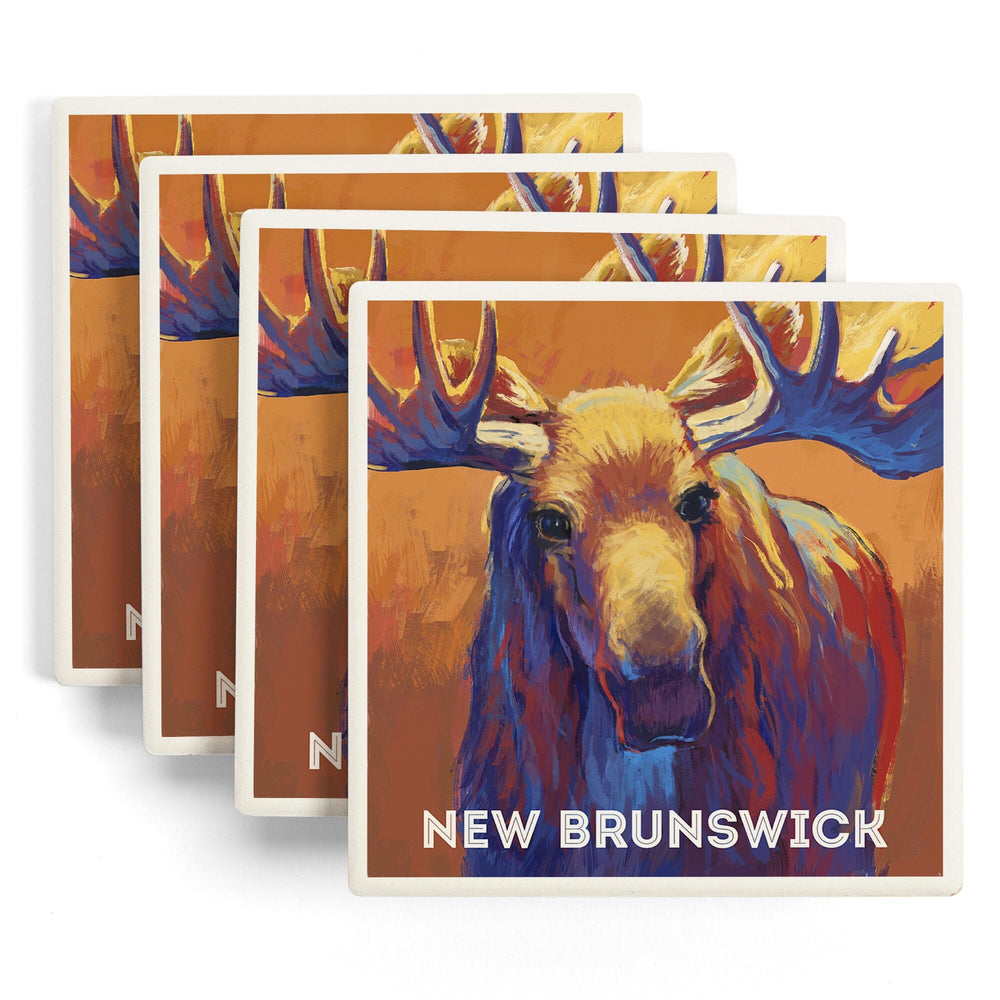 New Brunswick, Canada, Vivid Moose, Coasters Coasters Lantern Press 