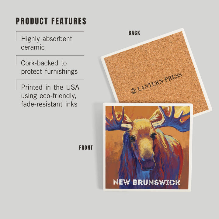 New Brunswick, Canada, Vivid Moose, Coasters Coasters Lantern Press 