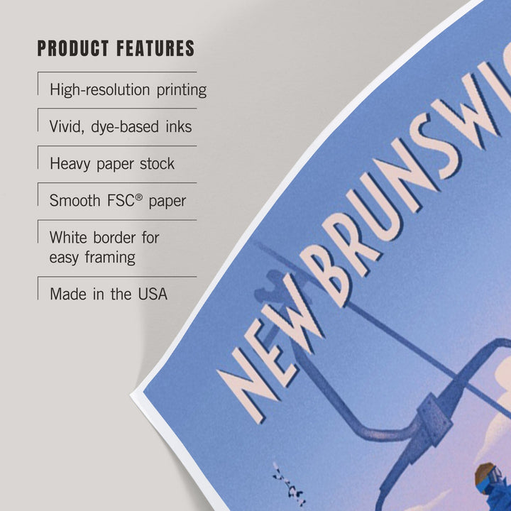 New Brunswick, Chill on the Uphill, Ski Lift, Art & Giclee Prints Art Lantern Press 