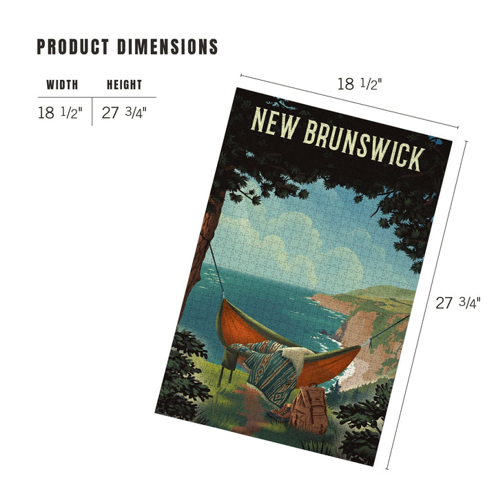 New Brunswick, Today's Office, Coastal Series, Hammock on Beach, Jigsaw Puzzle Puzzle Lantern Press 