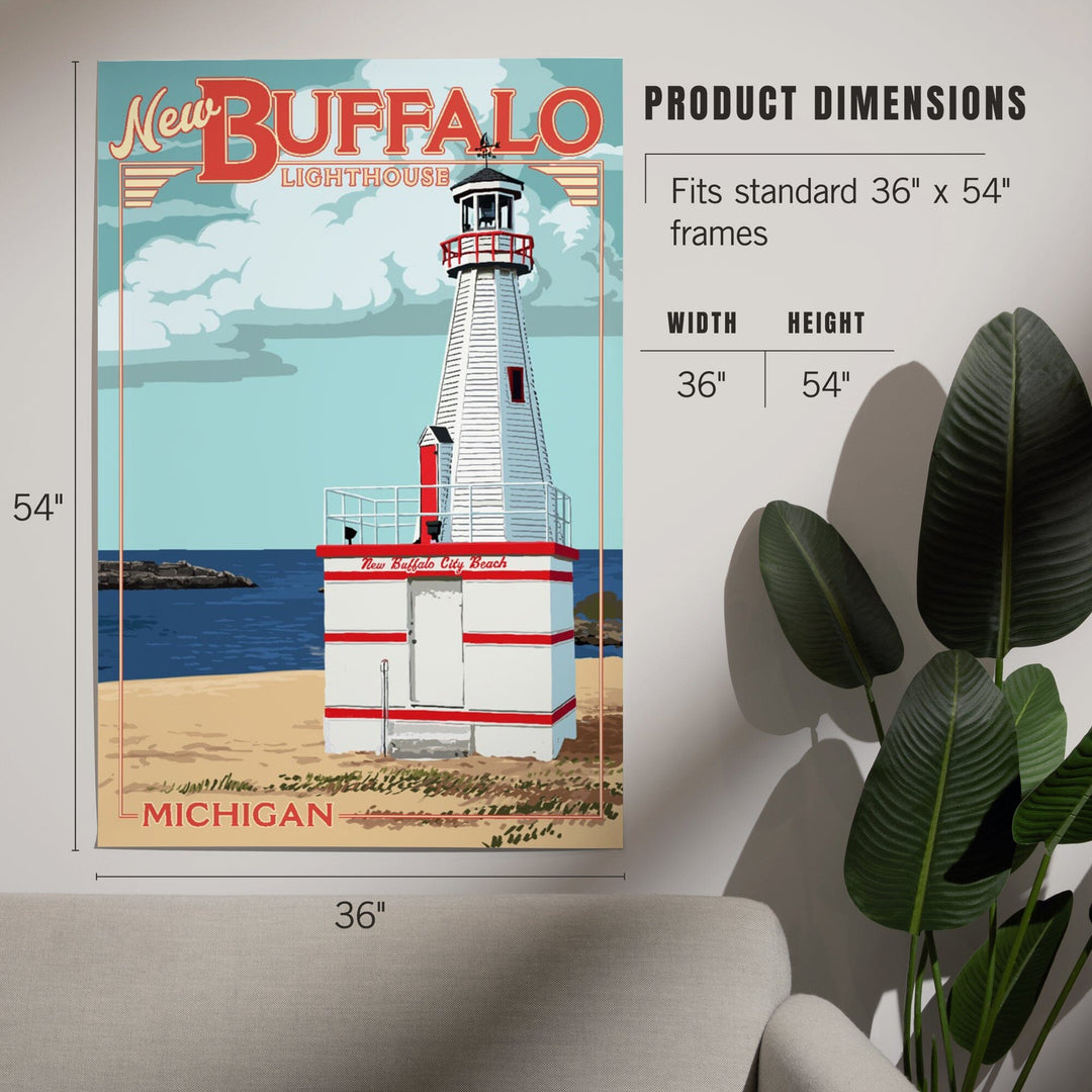New Buffalo, Michigan, New Buffalo Lighthouse, Art & Giclee Prints Art Lantern Press 