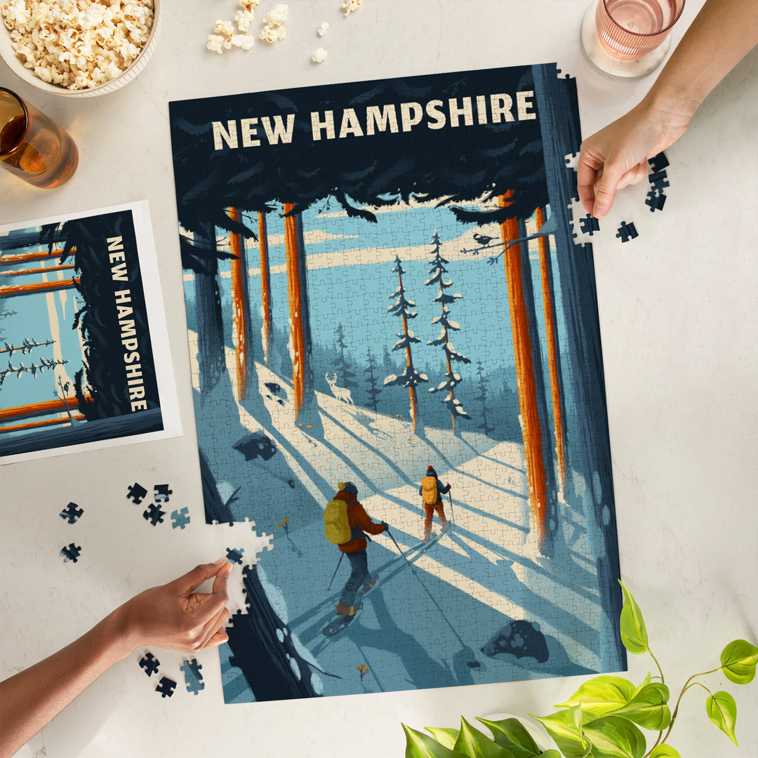 New Hampshire, Better on Foot, Snowshoeing, Jigsaw Puzzle Puzzle Lantern Press 