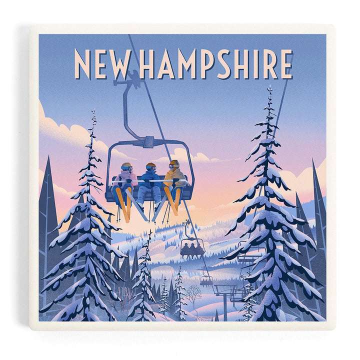 New Hampshire, Chill on the Uphill, Ski Lift, Coasters Coasters Lantern Press 