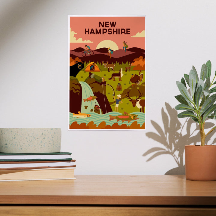 New Hampshire, Geometric, Art & Giclee Prints Art Lantern Press 