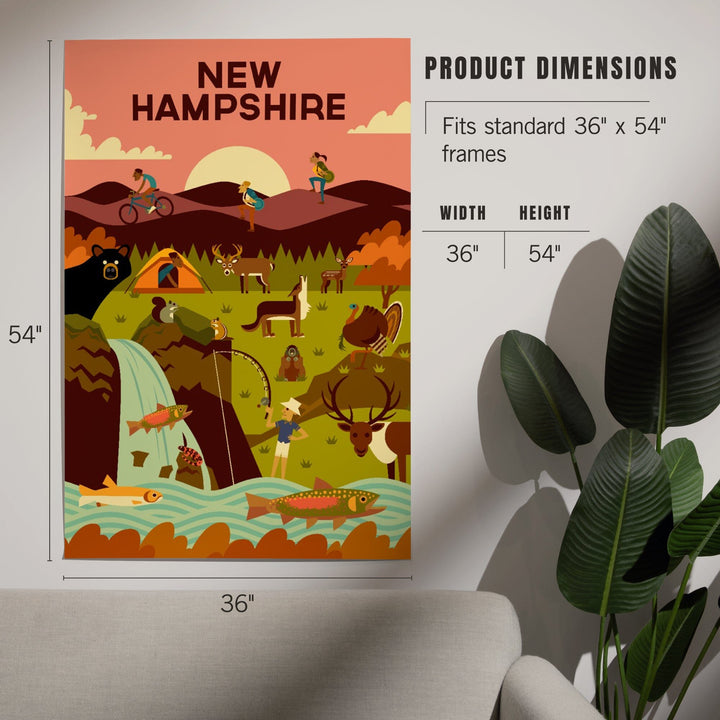 New Hampshire, Geometric, Art & Giclee Prints Art Lantern Press 