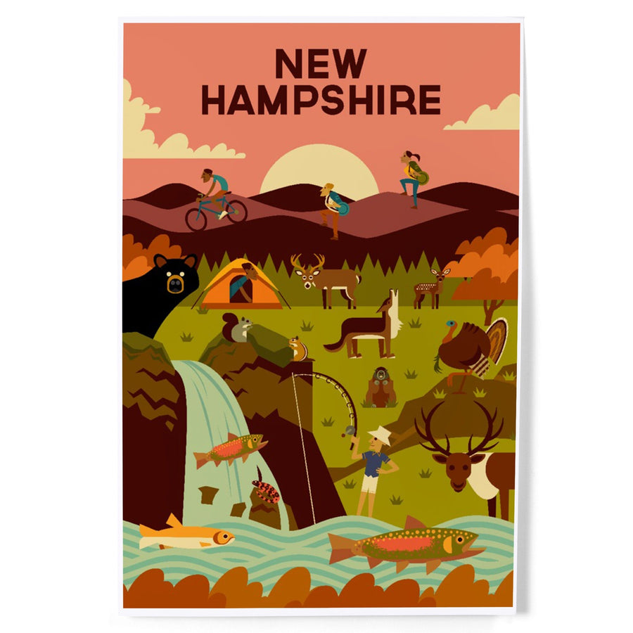 New Hampshire, Geometric, Art & Giclee Prints Art Lantern Press 