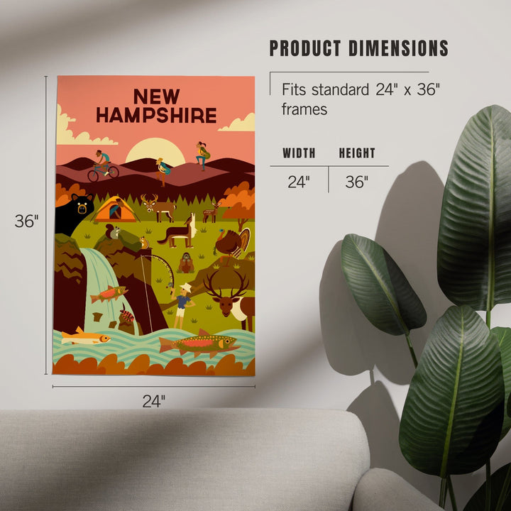 New Hampshire, Geometric, Art & Giclee Prints Art Lantern Press 