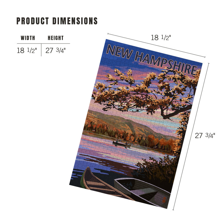 New Hampshire, Lake at Dusk, Jigsaw Puzzle Puzzle Lantern Press 
