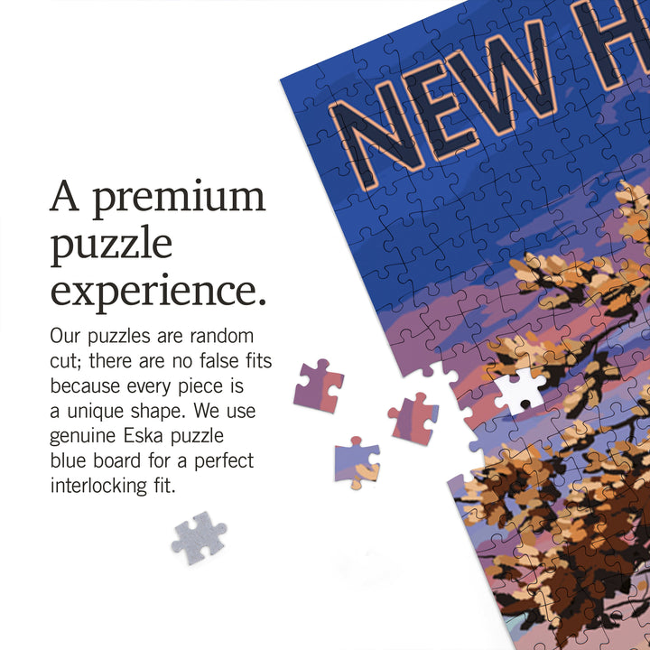 New Hampshire, Lake at Dusk, Jigsaw Puzzle Puzzle Lantern Press 