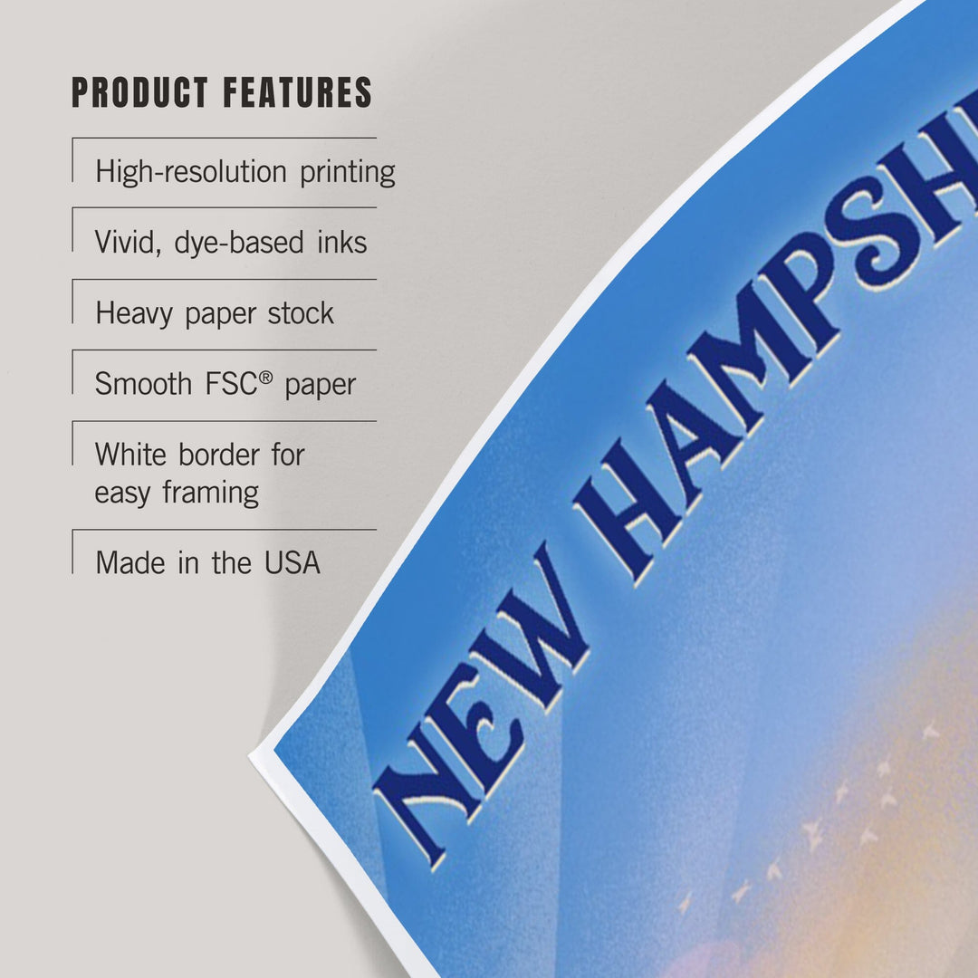 New Hampshire, Lithograph, Bear Family in Field, Art & Giclee Prints Art Lantern Press 