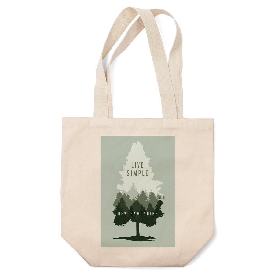 New Hampshire, Live Simple,, Tote Bag Totes Lantern Press 