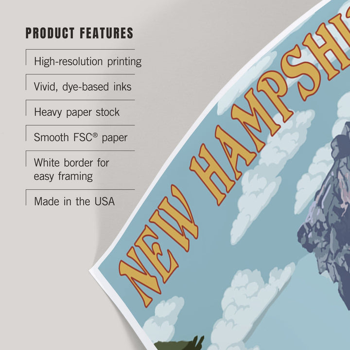 New Hampshire, Old Man of the Mountain and Roadway, Art & Giclee Prints Art Lantern Press 
