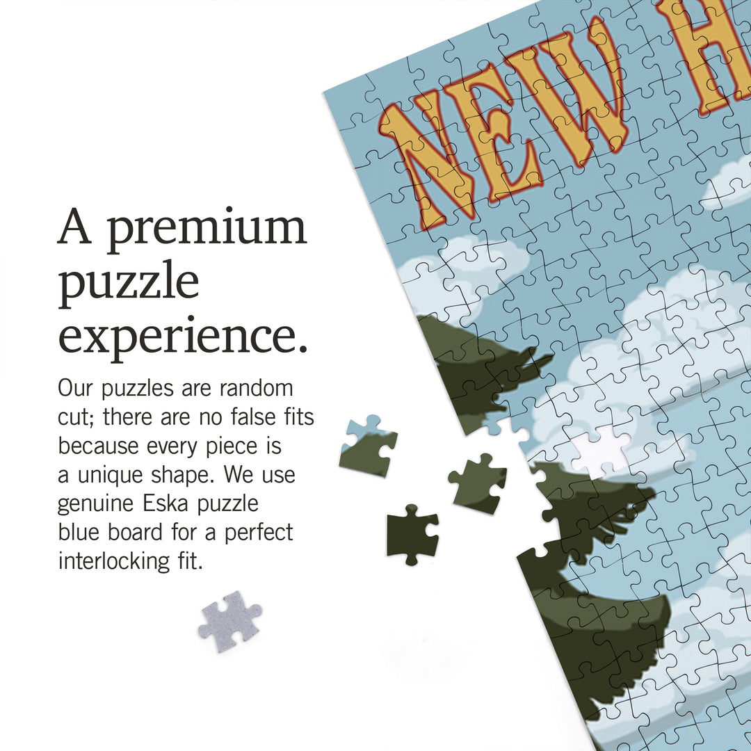 New Hampshire, Old Man of the Mountain and Roadway, Jigsaw Puzzle Puzzle Lantern Press 