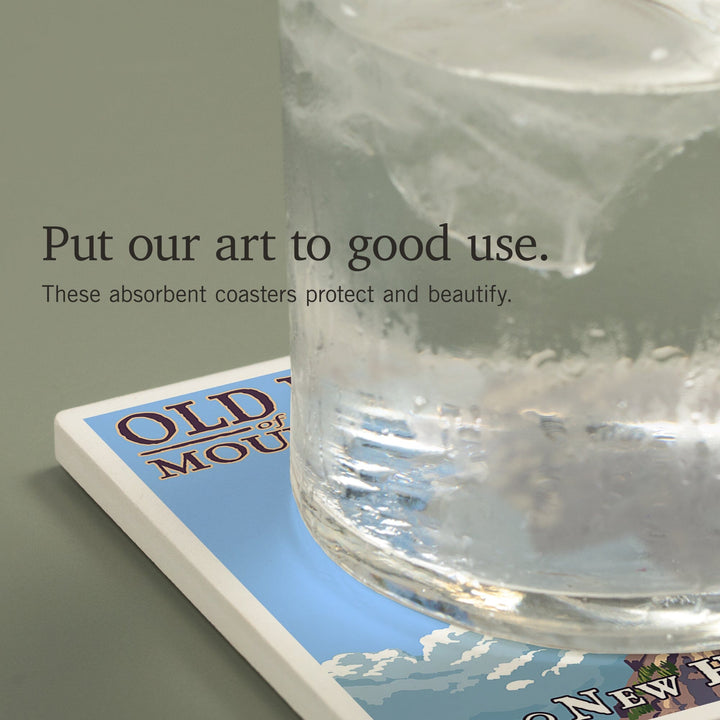 New Hampshire, Old Man of the Mountain, Coasters Coasters Lantern Press 