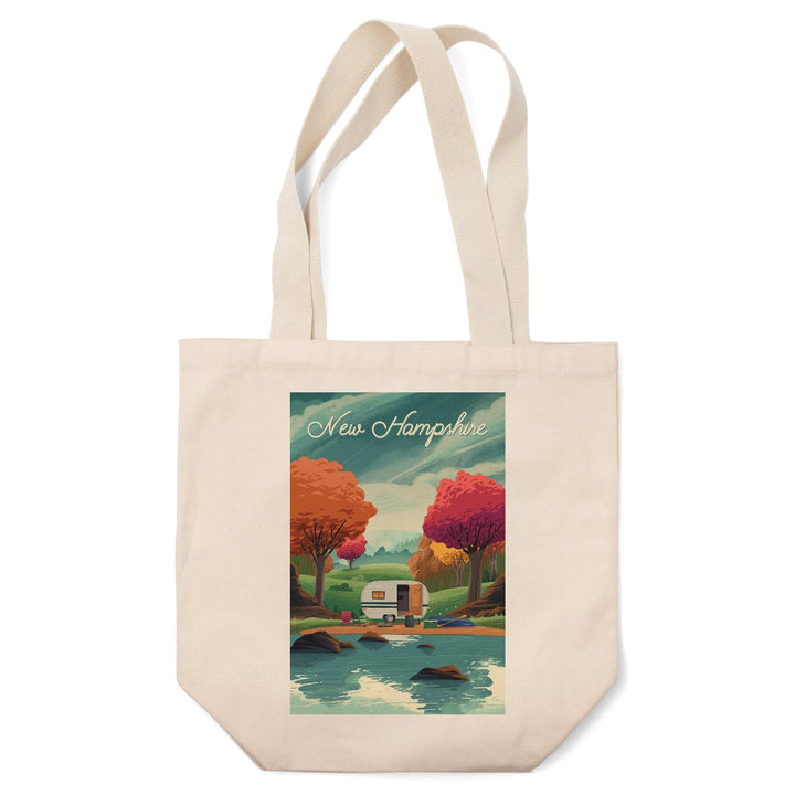 New Hampshire, Outdoor Activity, At Home Anywhere, Camper in Fall Colors, Tote Bag Totes Lantern Press 