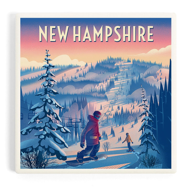 New Hampshire, Shred the Gnar, Snowboarding, Coasters Coasters Lantern Press 