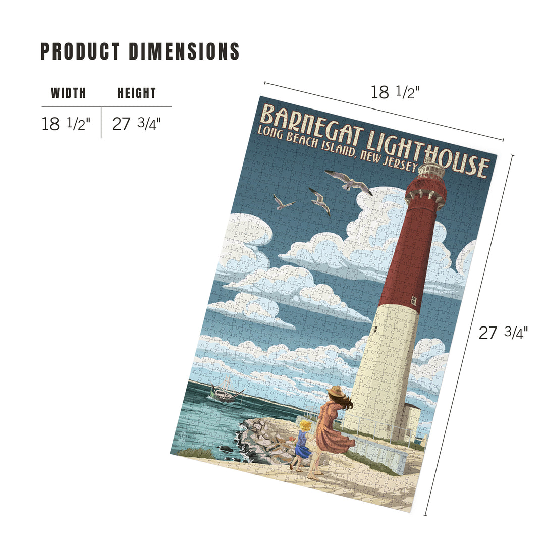 New Jersey Shore, Barnegat Lighthouse, Jigsaw Puzzle Puzzle Lantern Press 