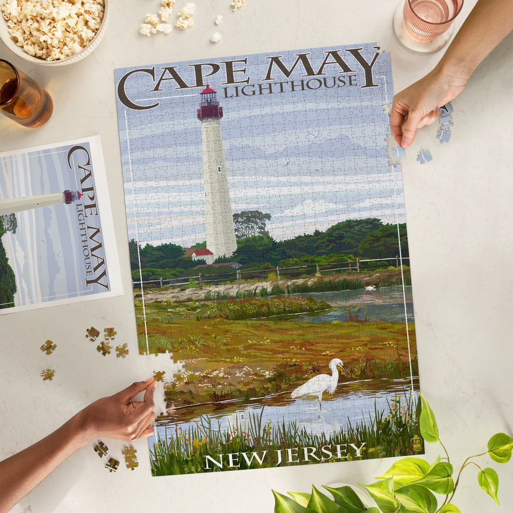 New Jersey Shore, Cape May Lighthouse, Jigsaw Puzzle Puzzle Lantern Press 