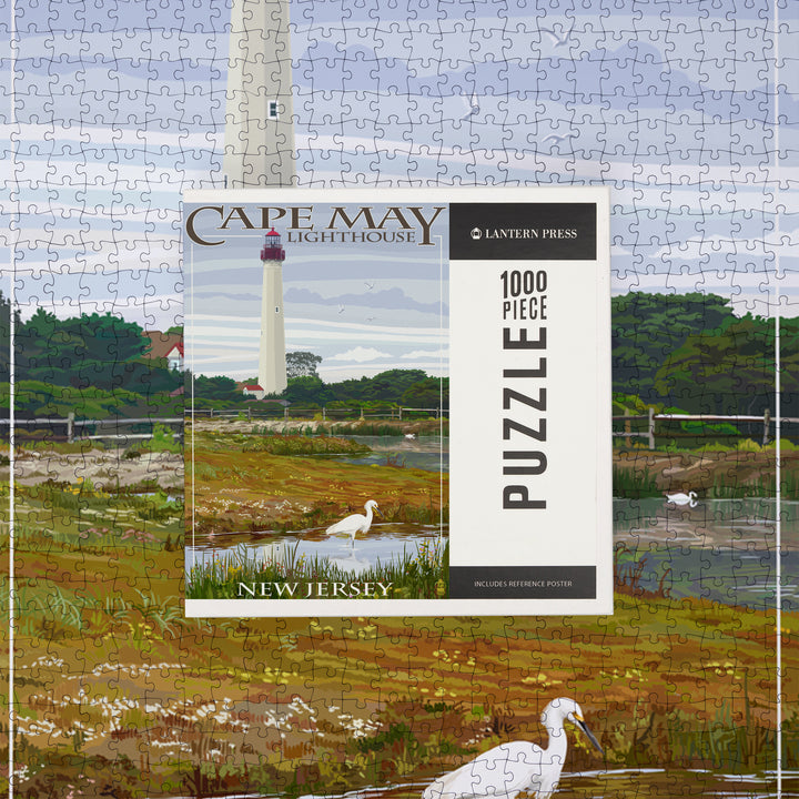 New Jersey Shore, Cape May Lighthouse, Jigsaw Puzzle Puzzle Lantern Press 
