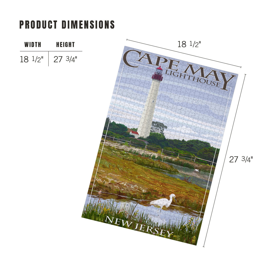 New Jersey Shore, Cape May Lighthouse, Jigsaw Puzzle Puzzle Lantern Press 