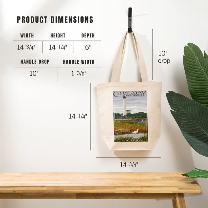 New Jersey Shore, Cape May Lighthouse, Tote Bag Totes Lantern Press 