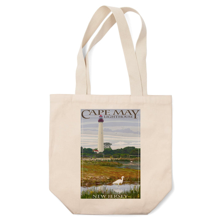 New Jersey Shore, Cape May Lighthouse, Tote Bag Totes Lantern Press 