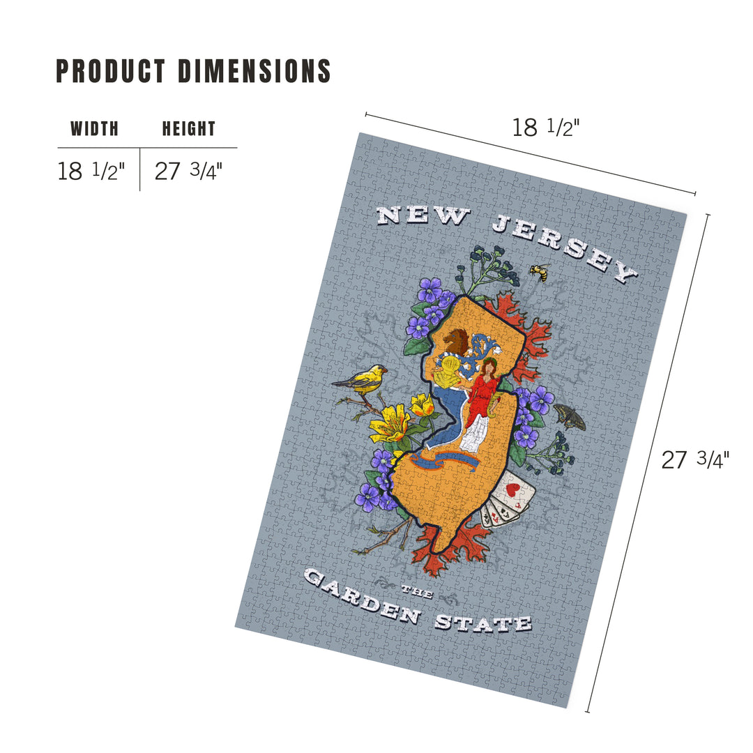 New Jersey, State Treasure Trove, State Series, Jigsaw Puzzle Puzzle Lantern Press 