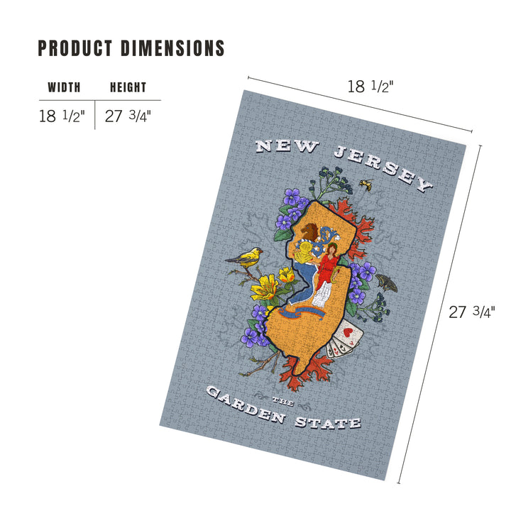 New Jersey, State Treasure Trove, State Series, Jigsaw Puzzle Puzzle Lantern Press 