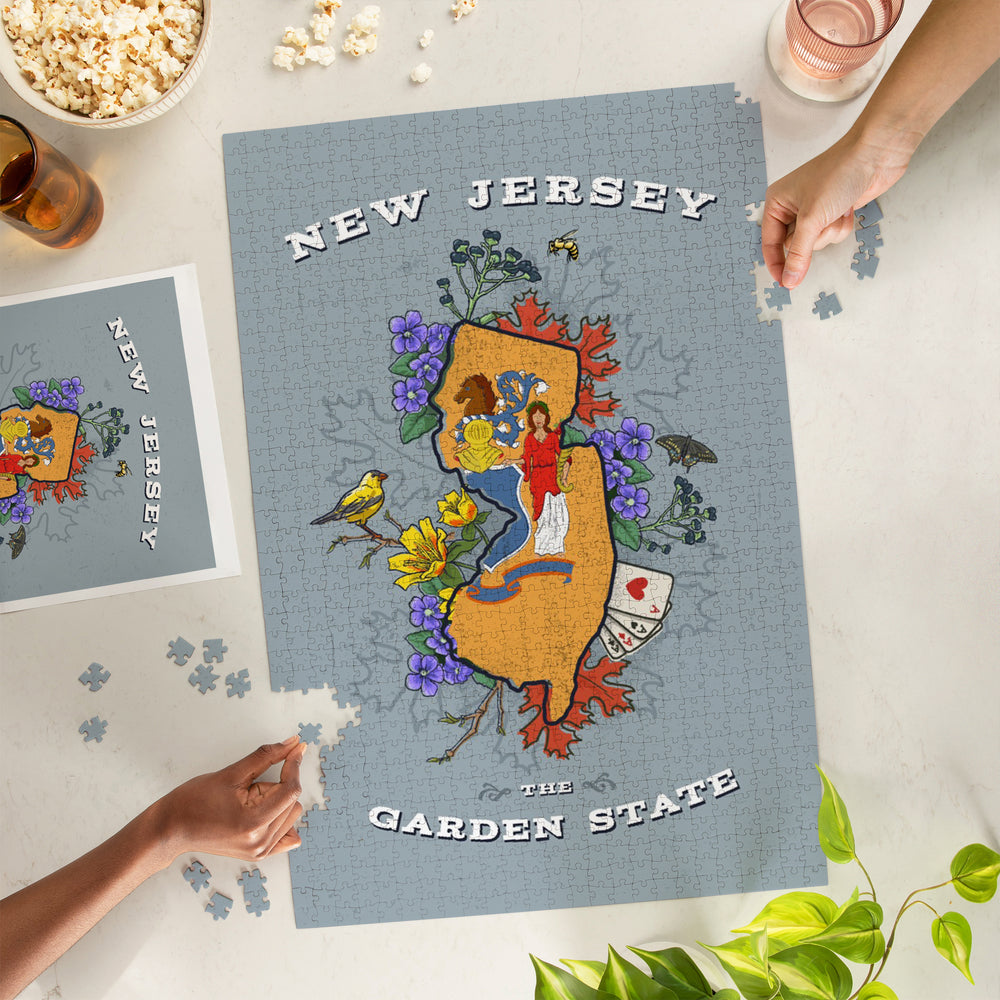 New Jersey, State Treasure Trove, State Series, Jigsaw Puzzle Puzzle Lantern Press 