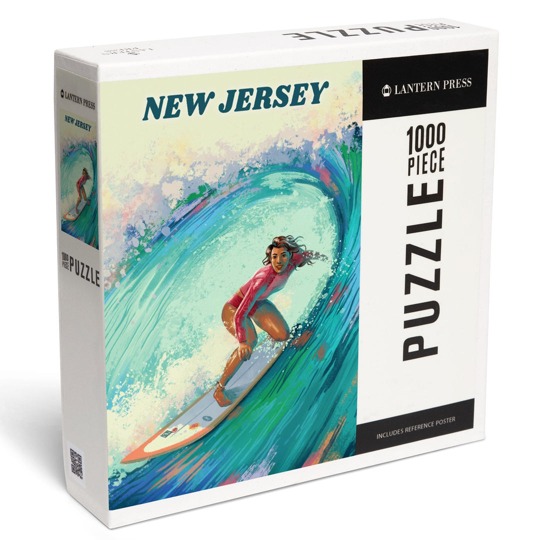 New Jersey, Vitamin Sea, Coastal Series, Surfer Girl, Jigsaw Puzzle Puzzle Lantern Press 