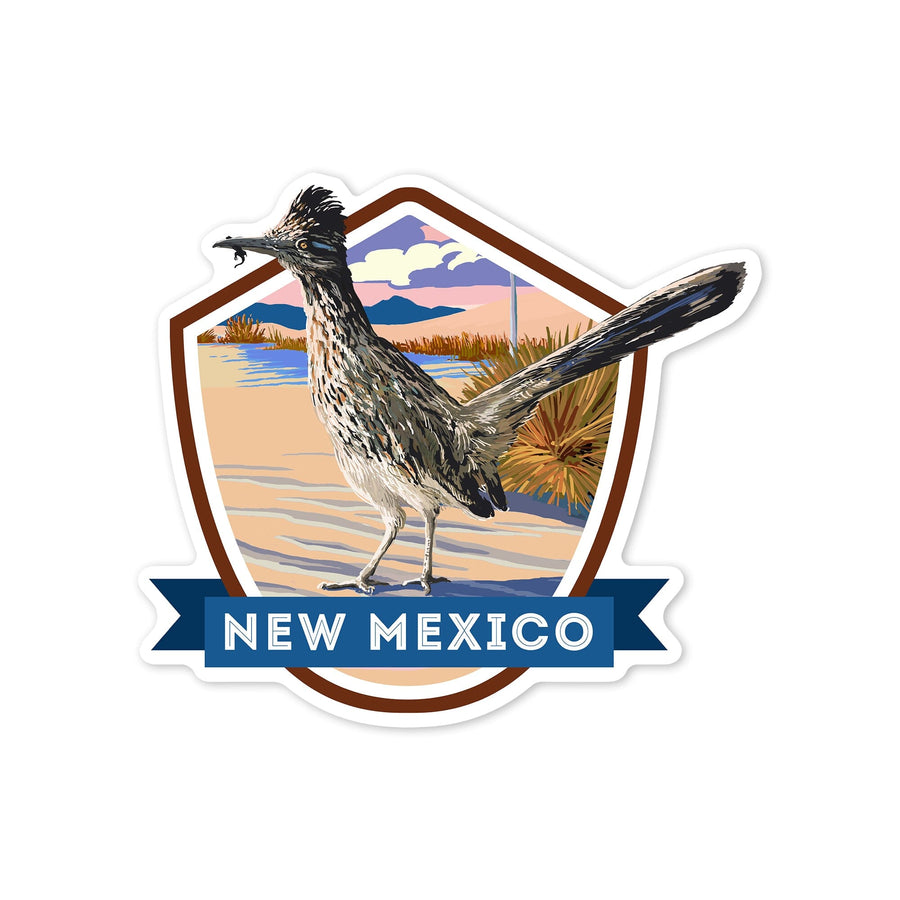 New Mexico, Bird, Contour, Vinyl Sticker Sticker Lantern Press 