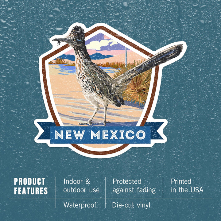 New Mexico, Bird, Contour, Vinyl Sticker Sticker Lantern Press 
