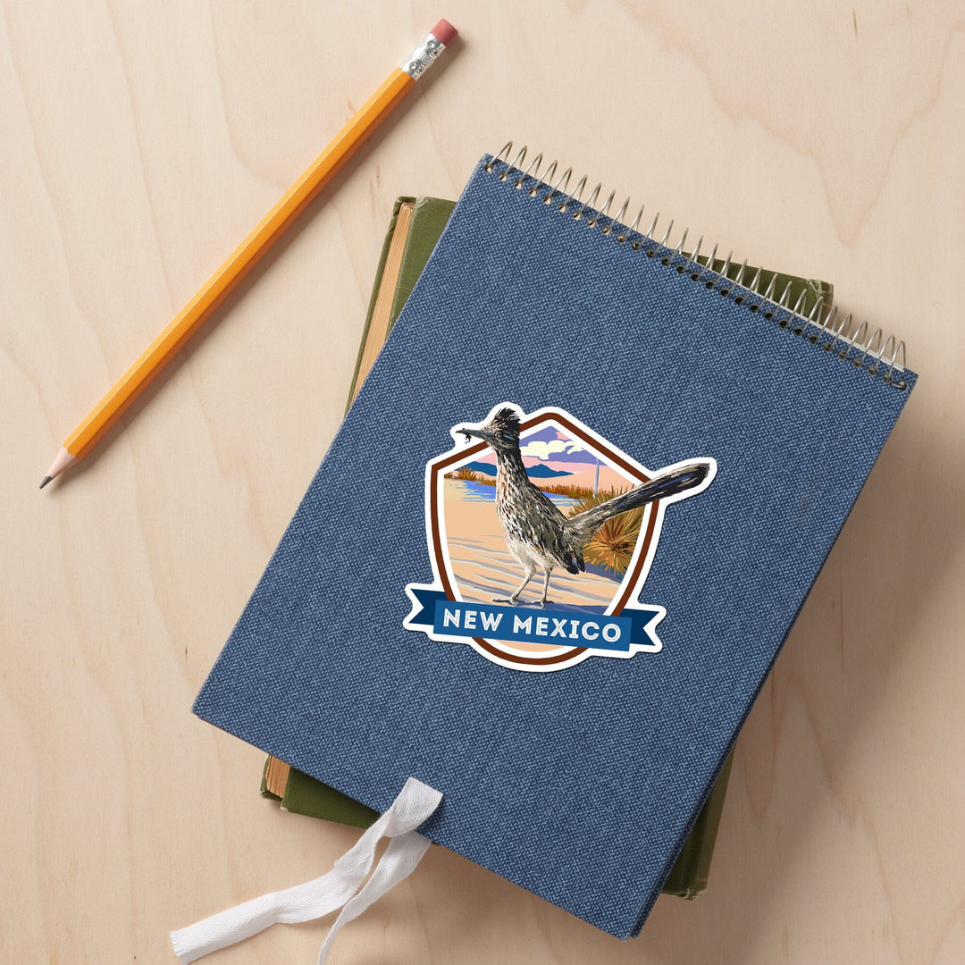 New Mexico, Bird, Contour, Vinyl Sticker Sticker Lantern Press 