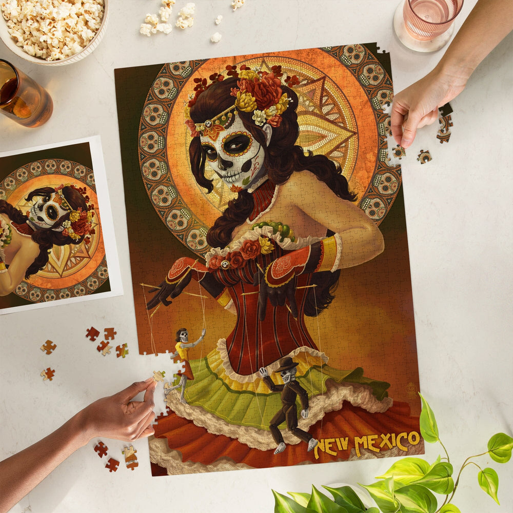 New Mexico, Day of the Dead Marionettes, Jigsaw Puzzle Puzzle Lantern Press 