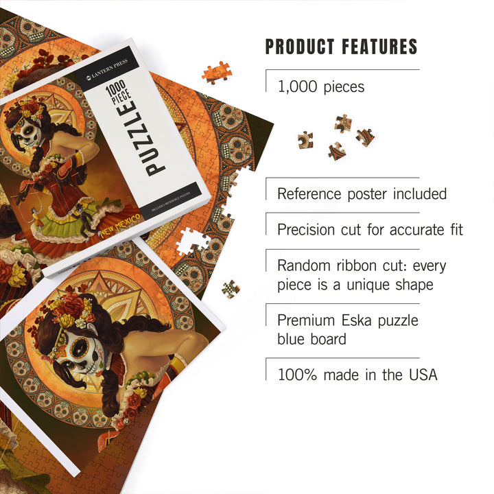 New Mexico, Day of the Dead Marionettes, Jigsaw Puzzle Puzzle Lantern Press 