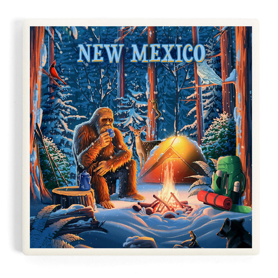 New Mexico, Find Your Inner Squatch, Camping Bigfoot, Coasters Coasters Lantern Press 