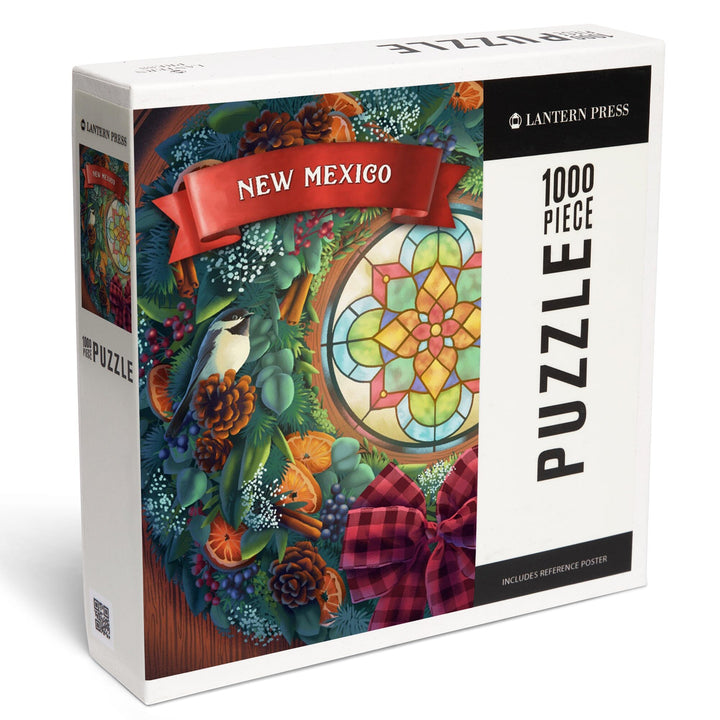 New Mexico, Front Door with Wreath, Jigsaw Puzzle Puzzle Lantern Press 