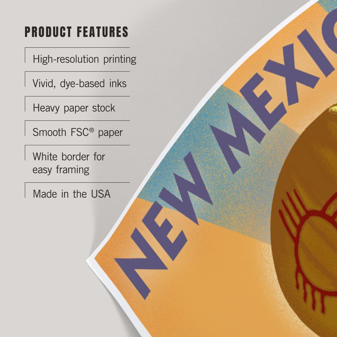 New Mexico, Hot Air Balloon, Lithography, Art & Giclee Prints Art Lantern Press 