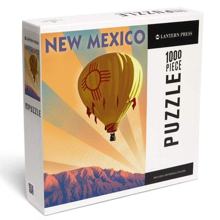 New Mexico, Hot Air Balloon, Lithography, Jigsaw Puzzle Puzzle Lantern Press 