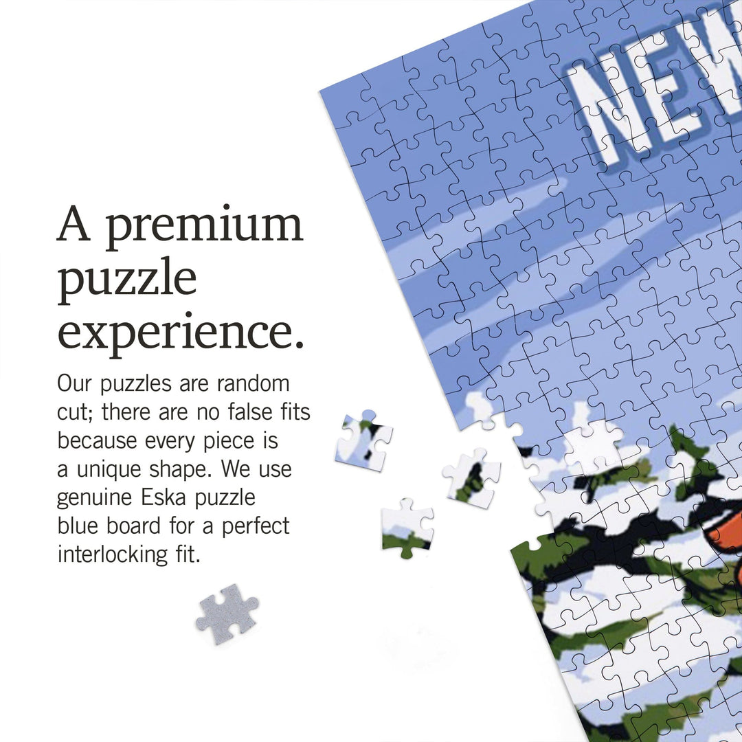 New Mexico, Signpost, Ski and Snow, Jigsaw Puzzle Puzzle Lantern Press 
