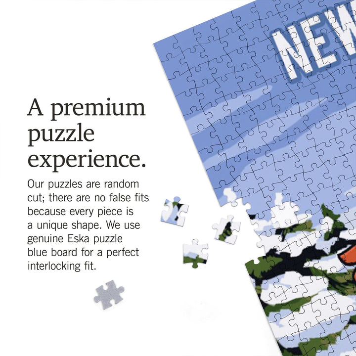 New Mexico, Signpost, Ski and Snow, Jigsaw Puzzle Puzzle Lantern Press 