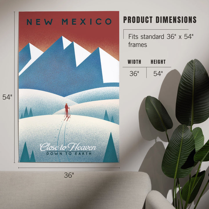 New Mexico, Skier In the Mountains, Litho, Art & Giclee Prints Art Lantern Press 
