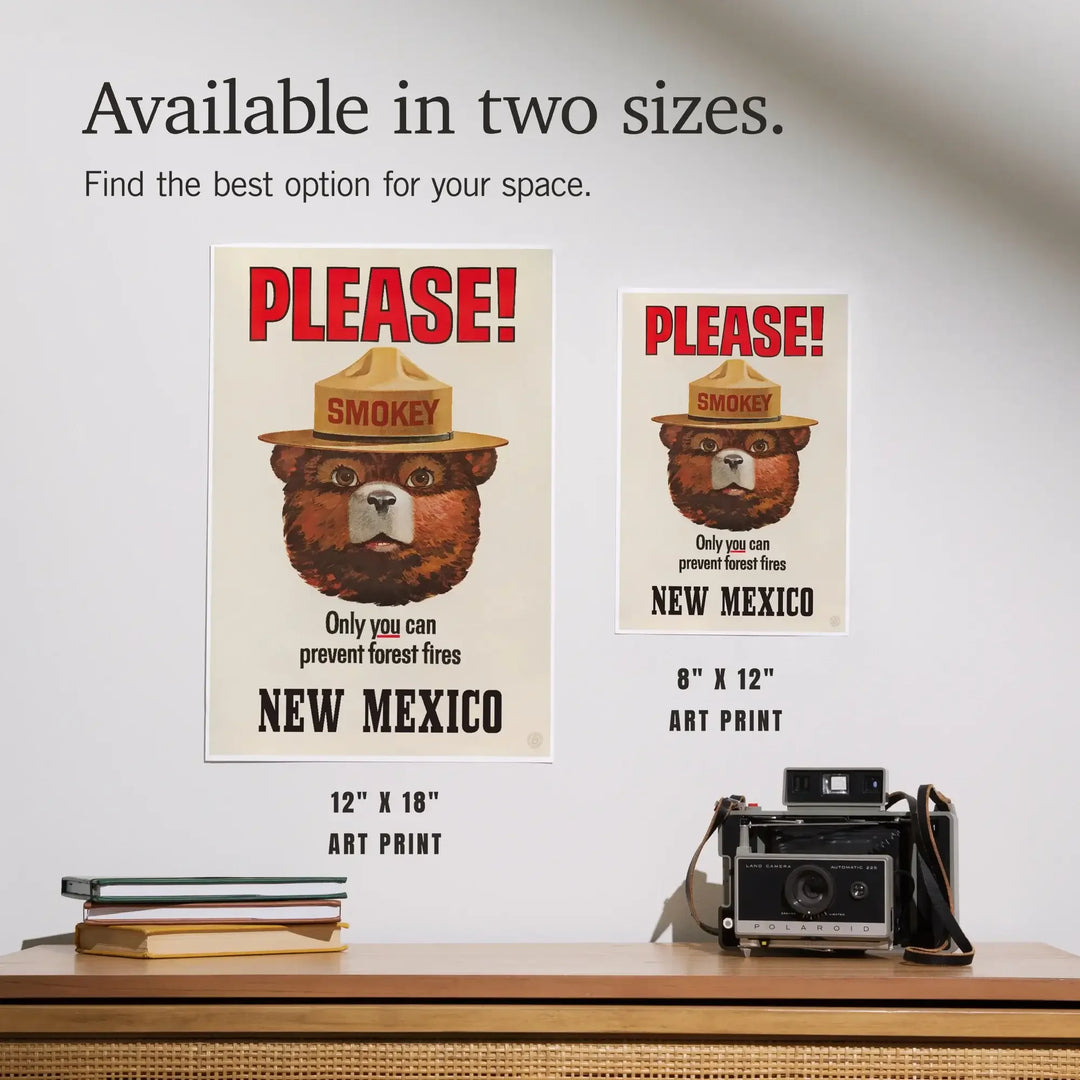 New Mexico, Smokey Bear, Only You Can Prevent Forest Fires, Vintage Poster, Art & Giclee Prints Art Lantern Press 