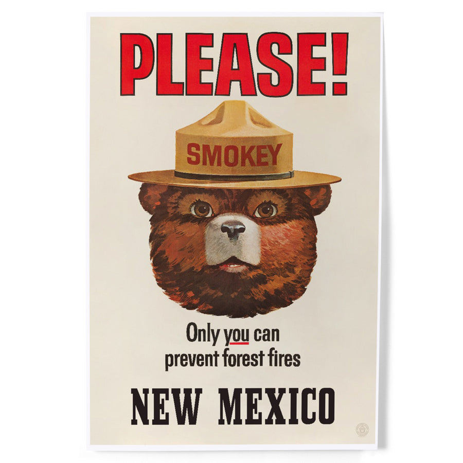 New Mexico, Smokey Bear, Only You Can Prevent Forest Fires, Vintage Poster, Art & Giclee Prints Art Lantern Press 