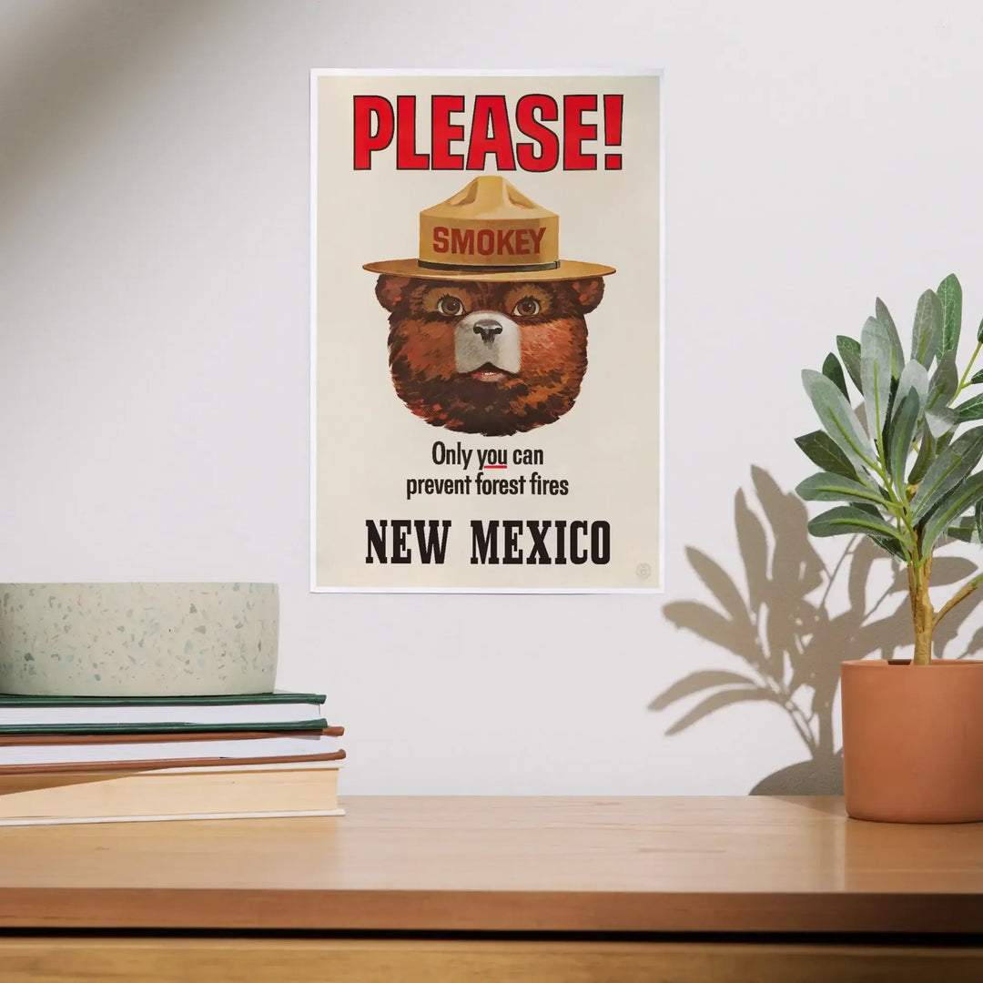 New Mexico, Smokey Bear, Only You Can Prevent Forest Fires, Vintage Poster, Art & Giclee Prints Art Lantern Press 